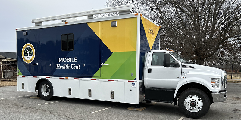Mobile Health Unit truck with DPH logo on the side