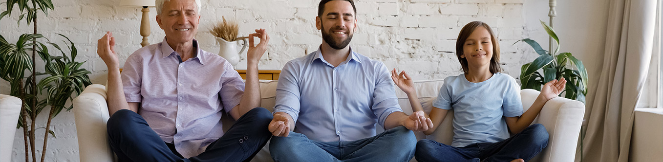 people meditating