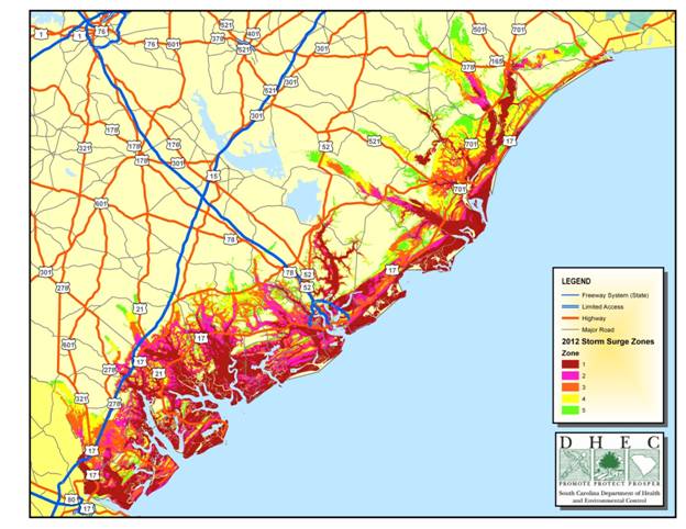 SC areas vulnerable to tidal surges